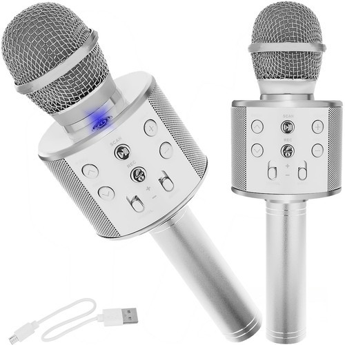Karaoke mikrofon - ezüst Izoxis 22188