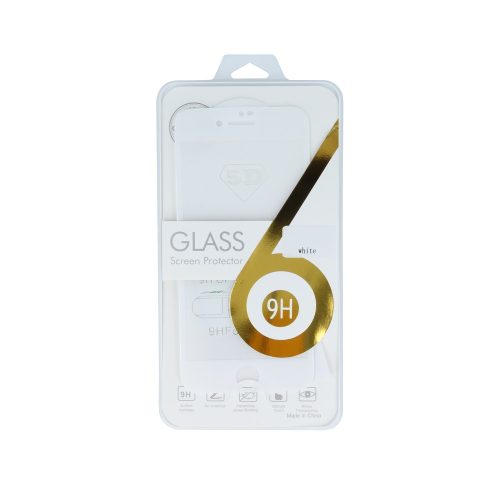 iPhone 7 / 8 5D teljes kijelzős hajlított edzett üvegfólia (Full Glue) fehér