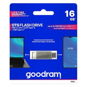   Goodram 32GB (USB-A 3.2, Type-C) ezüst pendrive Artisjus matricával - ODA3-0320S0R11