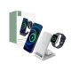 Tech-Protect Qi univerzális vezeték nélküli töltő állomás - 15W - Tech-Protect  A20 3in1 Wireless Charger for Phone + Watch + Earphone - fehér