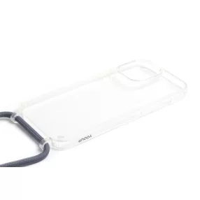 YOOUP CORD IPHONE 15 PRO 6.1 ZSINÓROS TPU TOK CLEAR-KÉK