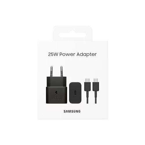 Samsung GaN Super Fast Charger EP-T2510XBEGEU USB Typ C kábelle 3A 25W fekete (dobozos)