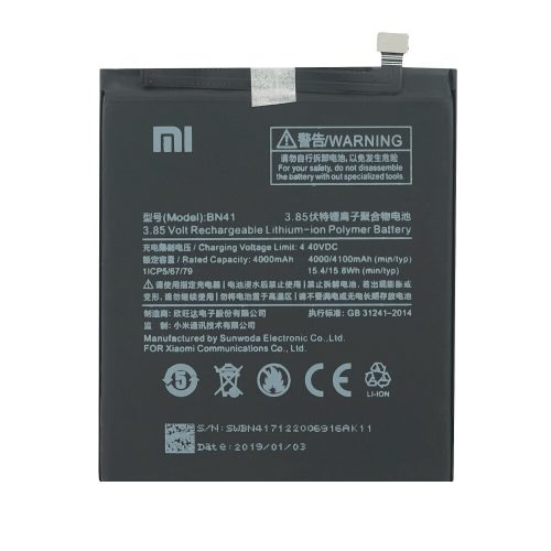 Xiaomi Redmi Note 4 BN41 MTK Li-ion 4100 mAh Akkumulátor (eredeti)(ECO csomagolás)