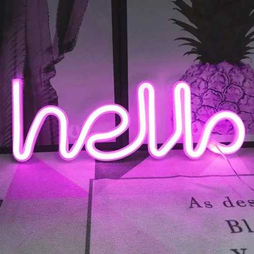 Dekoratív LED neon lámpa - hello 2