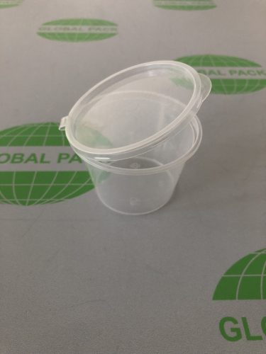 Egybefedeles öntetes doboz kerek átlátszó 100 ml PP / 50db