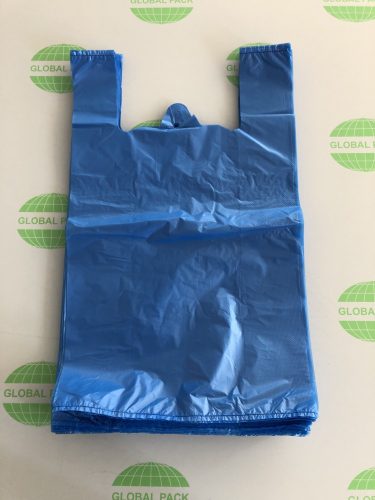 32x55/15 Ingvállas bevásárlótáska (szatyor) kék  / 500db