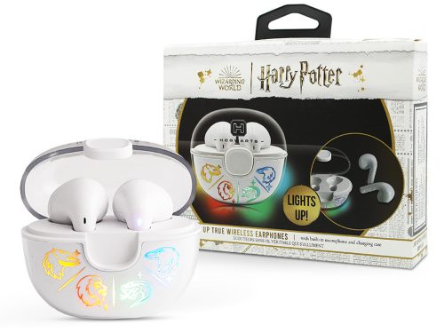 Harry Potter TWS Bluetooth sztereó headset v5.0 + töltőtok - Harry Potter       Hogwarts True Wireless Earphones with Charging Case - fehér