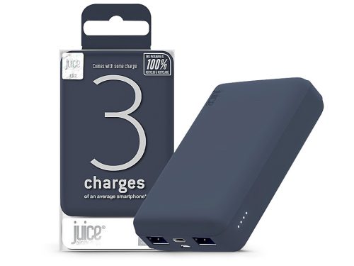 Univerzális hordozható, asztali akkumulátor töltő - Juice ECO 3 Power Bank -    2xUSB +Type-C - 10.000 mAh - sötétkék