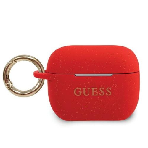 Guess GUACAPSILGLRE Apple AirPods Pro cover red Silicone Glitter