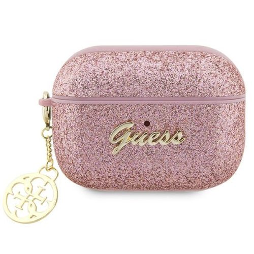 Guess GUAP2GLGSHP Apple AirPods Pro 2 cover pink Glitter Flake 4G Charm
