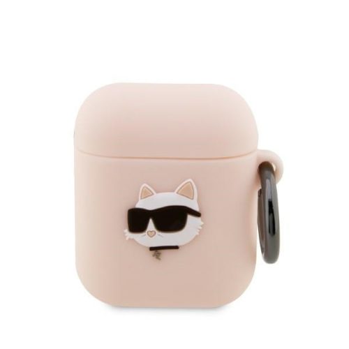 Karl Lagerfeld KLA2RUNCHP Apple AirPods 2/1 cover pink Silicone Choupette Head 3D