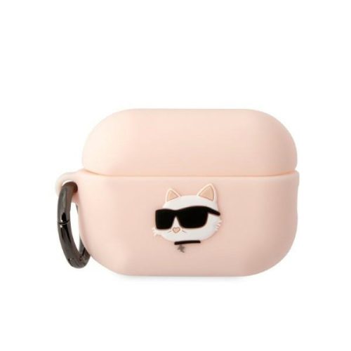 Karl Lagerfeld KLAP2RUNCHP Apple AirPods Pro 2 cover pink Silicone Choupette Head 3D