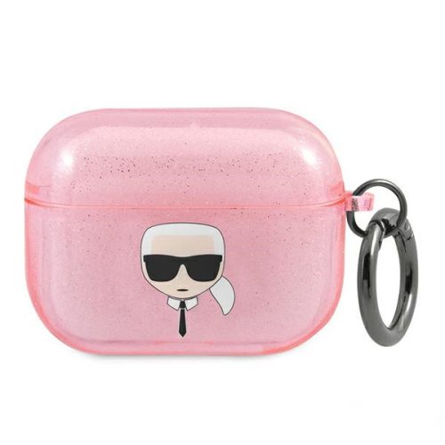 Karl Lagerfeld KLAPUKHGP Apple AirPods Pro cover pink Glitter Karl's Head