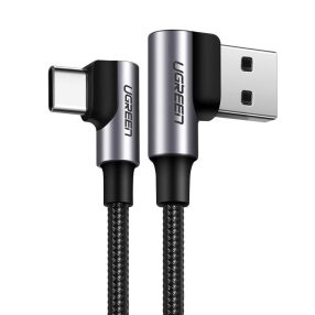   UGREEN US176 USB-A/USB-C Angle Cable Quick Charge 3.0 3A 0,5m gray