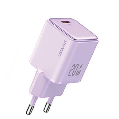 USAMS CC183TC03 wall charger 1xUSB-C 20W PD Fast Charging X-ron Series purple