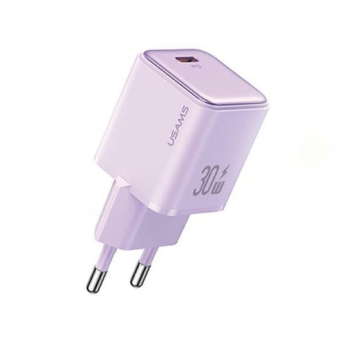 USAMS CC186TC03 wall charger 1xUSB-C 30W PD Fast Charging X-ron Series purple