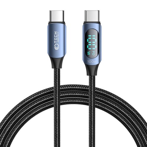 Tech-Protect Ultraboost LED kábel USB-C / USB-C PD 100W 5A 200cm kék