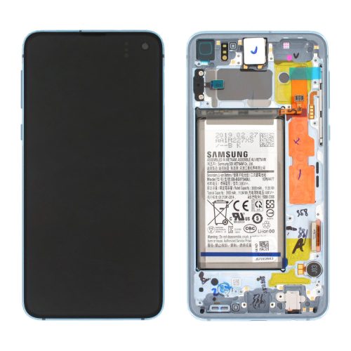 Samsung Galaxy S10e G970F LCD + touch screen + front panel + battery blue - original