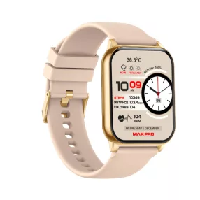   Maxcom FW25 Arsen Pro arany matt IP67 vízálló okosóra pulzus és vérnyomásmérővel