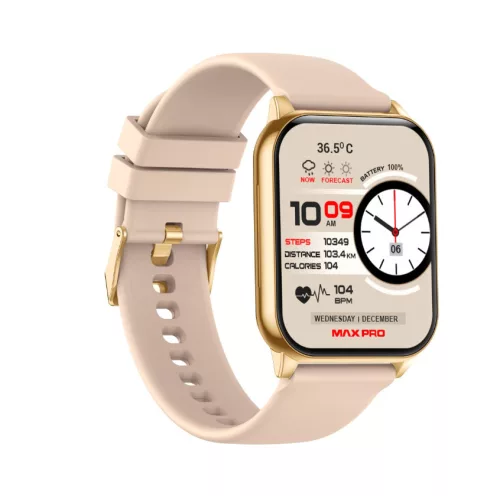 Maxcom FW25 Arsen Pro arany matt IP67 vízálló okosóra pulzus és vérnyomásmérővel