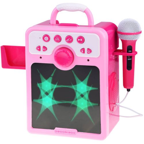 Zenei hangszóró rózsaszín Boombox gyerekeknek mikrofonnal #0166