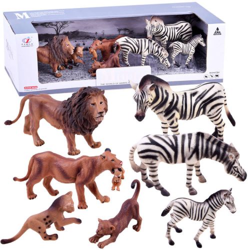 Állatkészlet SAFARI, oroszlán, zebra figurák #2987