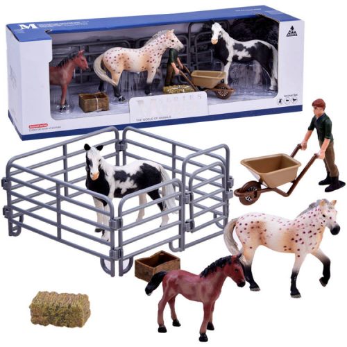 Egy sor ló a farmról Állatok figurák #2604