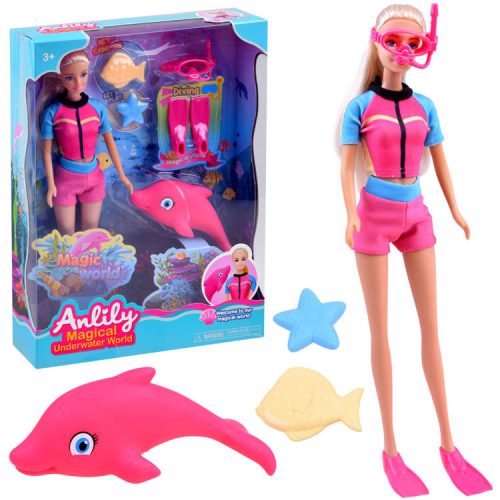 Anlily Doll, egy úszó, egy búvár egy delfinnel #3923