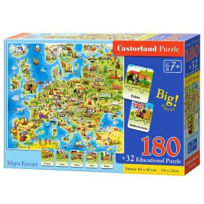 Castorland Puzzle Európa térkép 180 ele kvíz CA0036