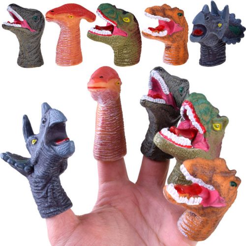 Dinoszaurusz ujjbábok gumifigurák 5 darab #4333