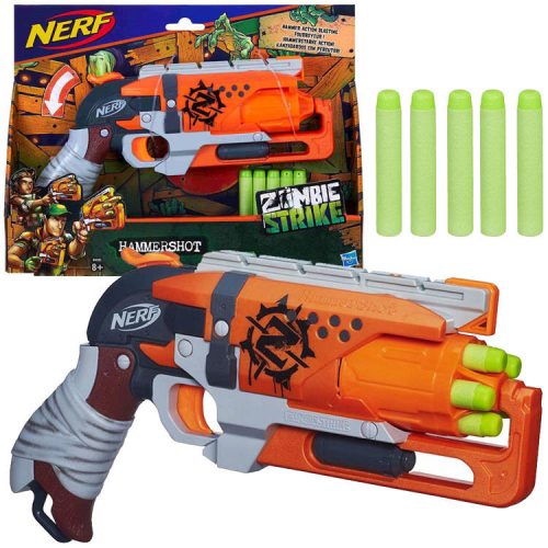 Nerf Zombie Strike Hammer pisztoly + 5 golyó # 4579