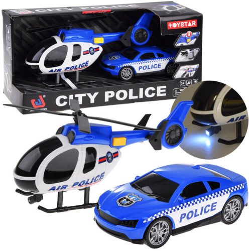 Rendőrségi járművek készlete autós helikopter hangfény #4626
