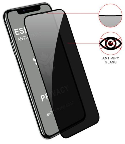 Privacy Anti-Static Apple iPhone 13 / 13 Pro (6.1) kijelzővédő üvegfólia betekintés elleni védelemmel (9H)