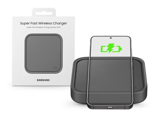 Samsung gyári vezeték nélküli töltő állomás - 15W - Samsung EP-P2400BBE Super   Fast Wireless Charger - Qi szabványos - fekete