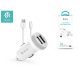 Devia Dual USB szivargyújtó töltő adapter + Type-C adatkábel 1 m-es vezetékkel - 5V/3,1A - Devia Smart Series Car Charger Suit - white