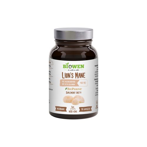 Lion’s Mane 400 mg - 40% polisacharydów, 30% beta-glukanów - kapsułki Biowen