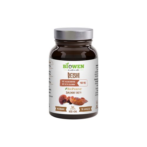 Reishi 400 mg - 40% polisacharydów, 30% beta-glukanów - kapsułki Biowen