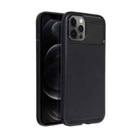   Forcell Carbon Premium hátlap tok,  Apple iPhone 12 Pro Max , fekete
