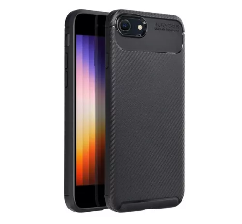 Forcell Carbon Premium hátlap tok,  Apple iPhone 7 / 8 / SE 2020 / SE 2022 , fekete