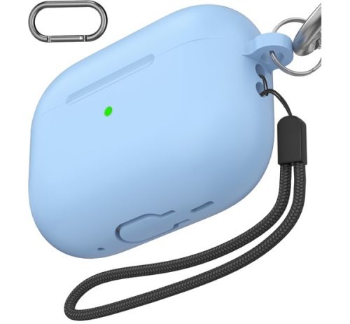 Phoner Simple Apple Airpods Pro 2 szilikon tok, csuklópánttal, kék