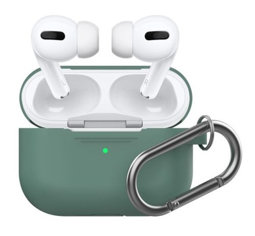 Phoner Simple Apple Airpods Pro szilikon tok akasztóval, zöld