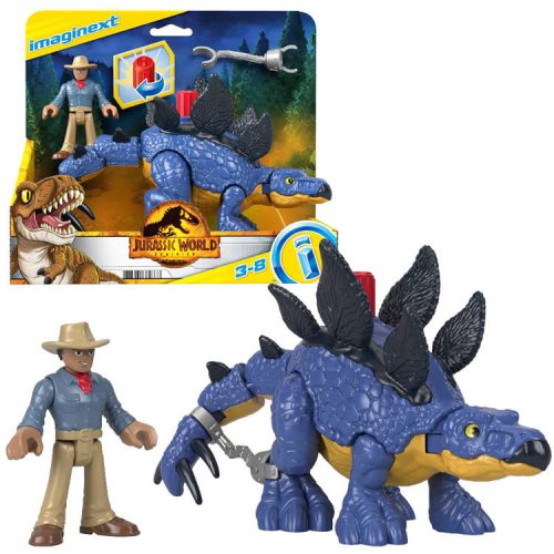 Jurassic World készlet Imaginext figurák Stegosaurus + Dr. Grant
