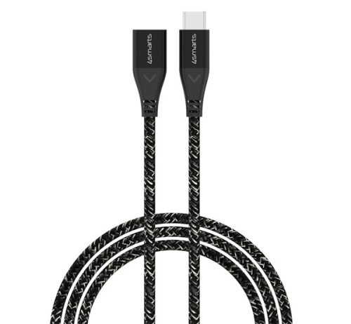 4smarts Extension USB-C kábel, 60W, 1.5m fekete / szürke