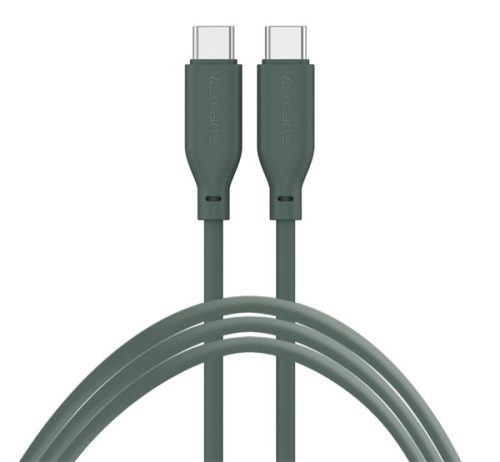 4smartsUSB-C - USB-C Szilikon kábel, 60W 1.5m, sötétzöld