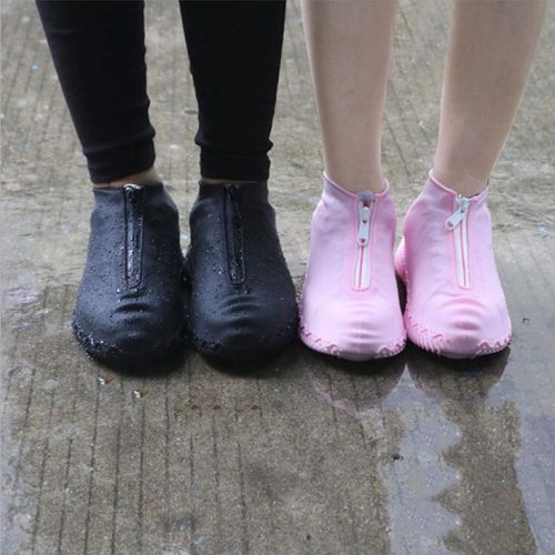 Cipzáros cipőre húzható vízálló gumi lábvédő 40-44-es mérethez fekete