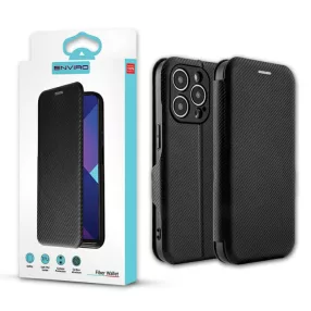   Enviro Fiber Samsung S921 Galaxy S24 (2024) oldalra nyíló mágneses könyv tok szilikon belsővel fekete