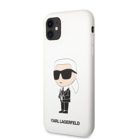   Apple iPhone 13 pro Karl Lagerfeld Liquid Silicone Ikonik NFT hátlapvédő tok fehér (KLHCP13LSNIKBCH)