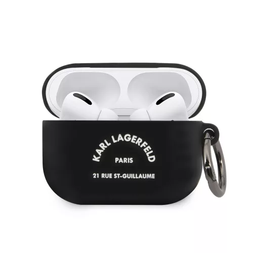 Karl Lagerfeld Rue St Guillaume Apple Airpods Pro szilikon tok fekete (KLACAPSILRSGBK)