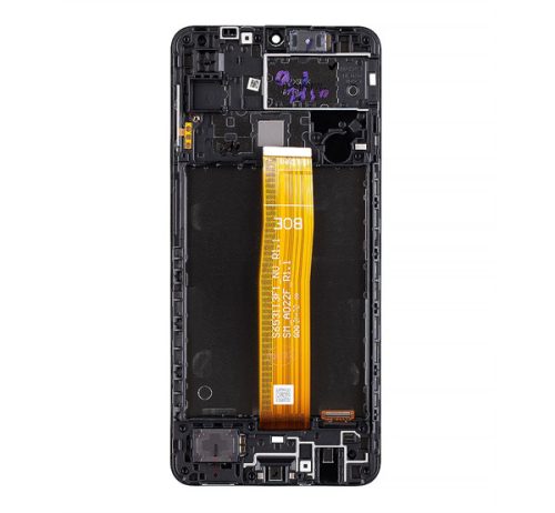 Samsung Galaxy A12 (A125) kompatibilis LCD modul kerettel, OEM jellegű, fekete