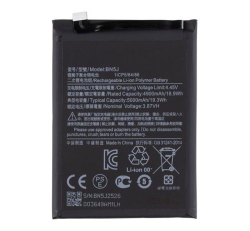 Xiaomi Redmi Note 12 5G BN5J akkumulátor, OEM jellegű, 5000mAh, Grade S